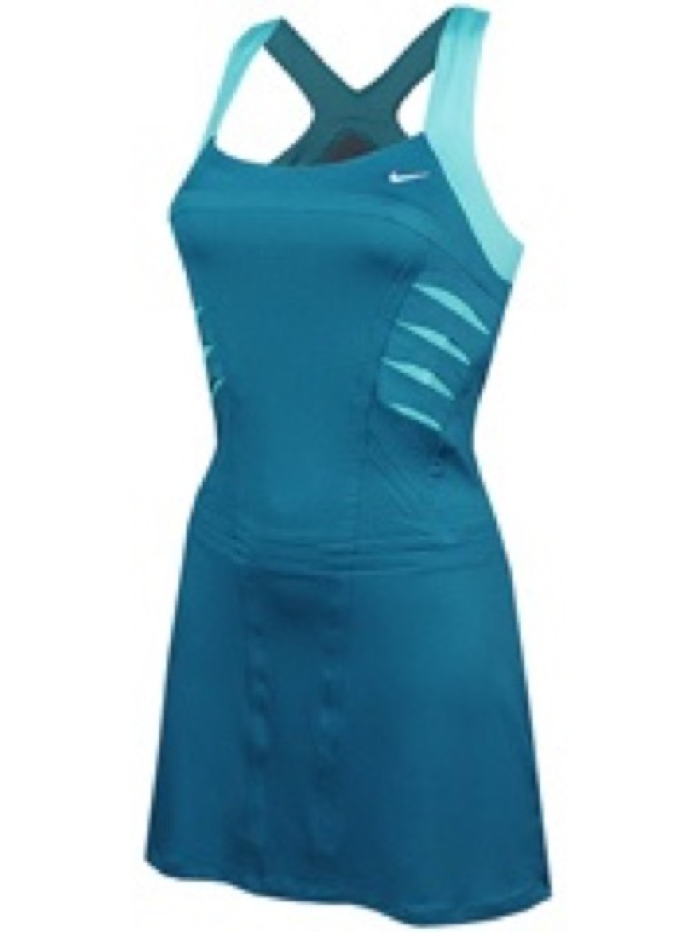 Nike Dri-Fit Slit Vented Blue/ Teal Tennis Dress